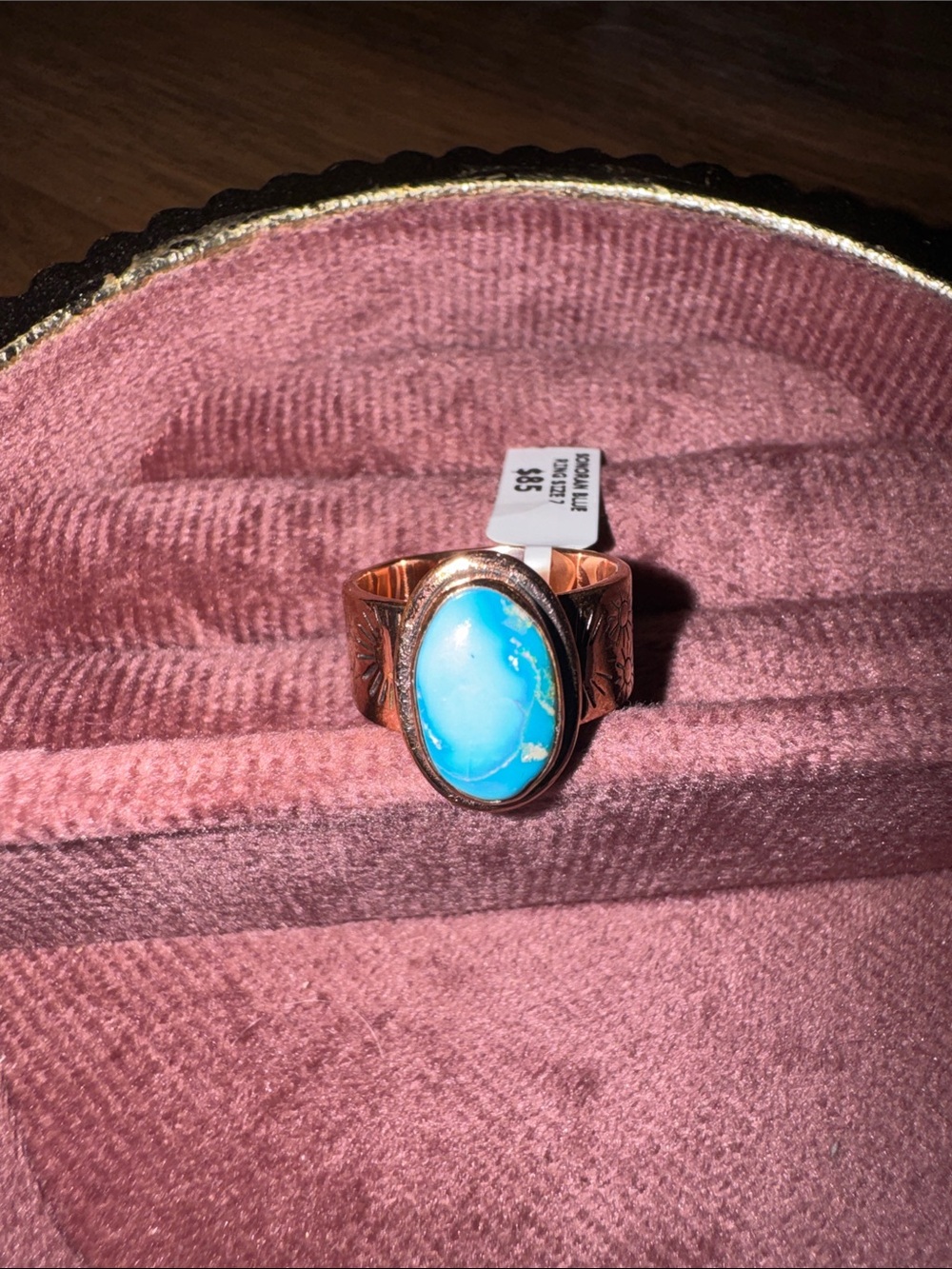 Copper Ring with Sonoran Blue Stone